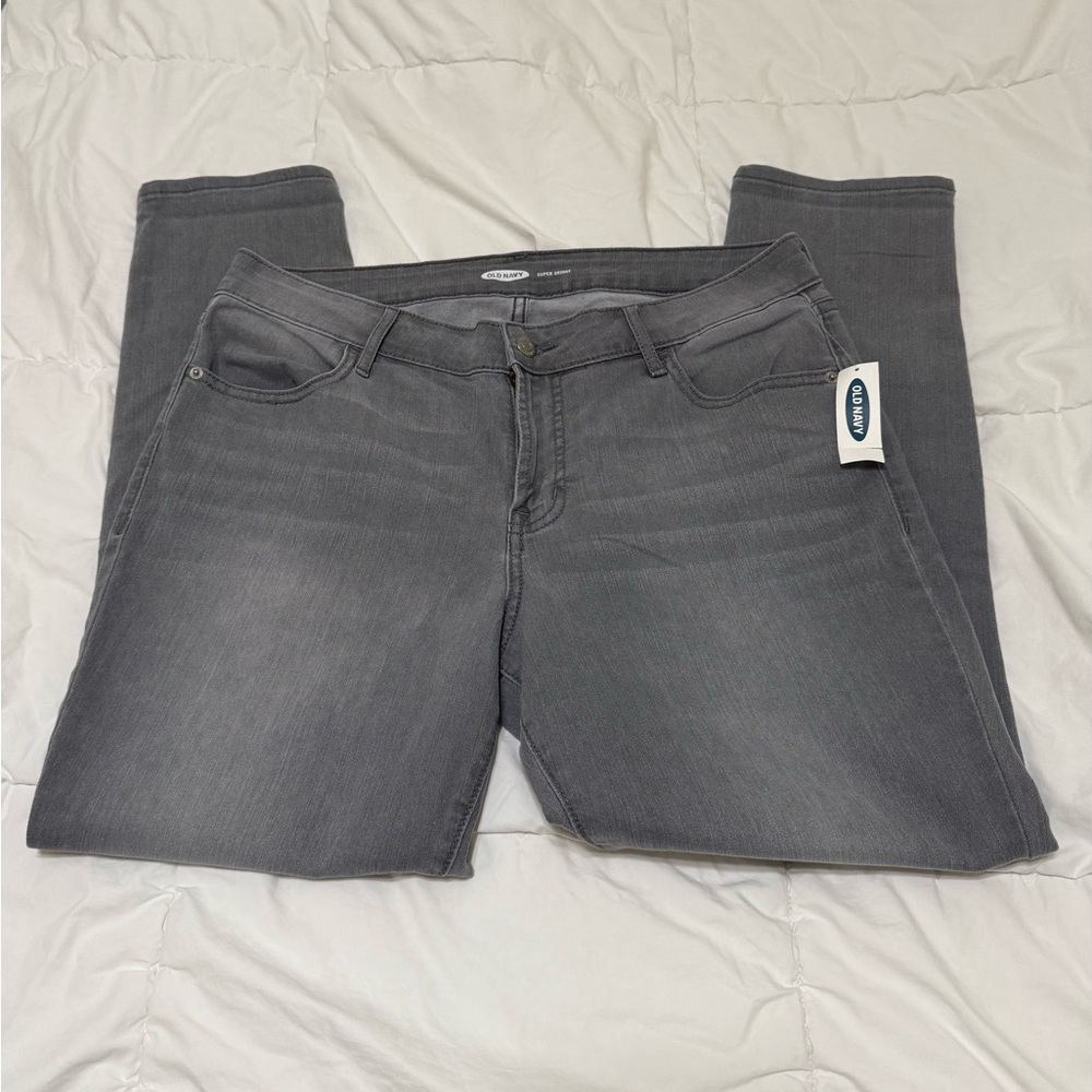 Old Navy Women's Super Skinny Jeans in Charcoal Gray Size 12S